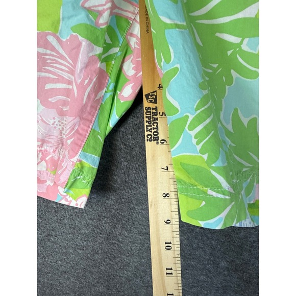 Lilly Pulitzer Capri Shorts Women's Size 12 Tropical Floral Print Cotton Pockets - Picture 6 of 11